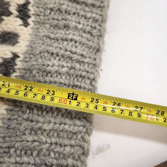 Canadian Hand Knit Cowl Neck Pullover Sweater Unisex Gray Warm Winter Handmade - Picture 15 of 15